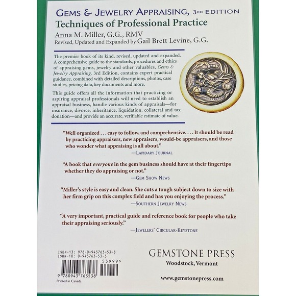 Gems & Jewelry Appraising (3rd Edition) Techniques of Professional Practice - Picture 4 of 4